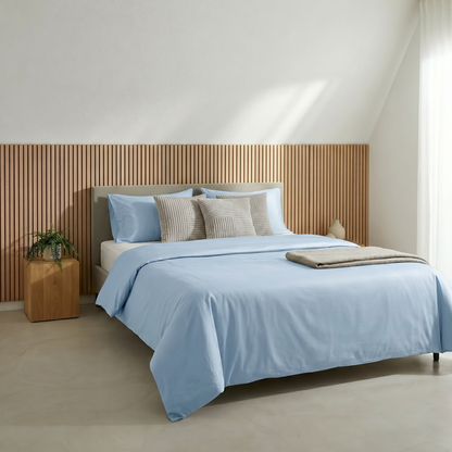 Dekbedovertrek - 100% Katoen Satijn 300TC - Blauw